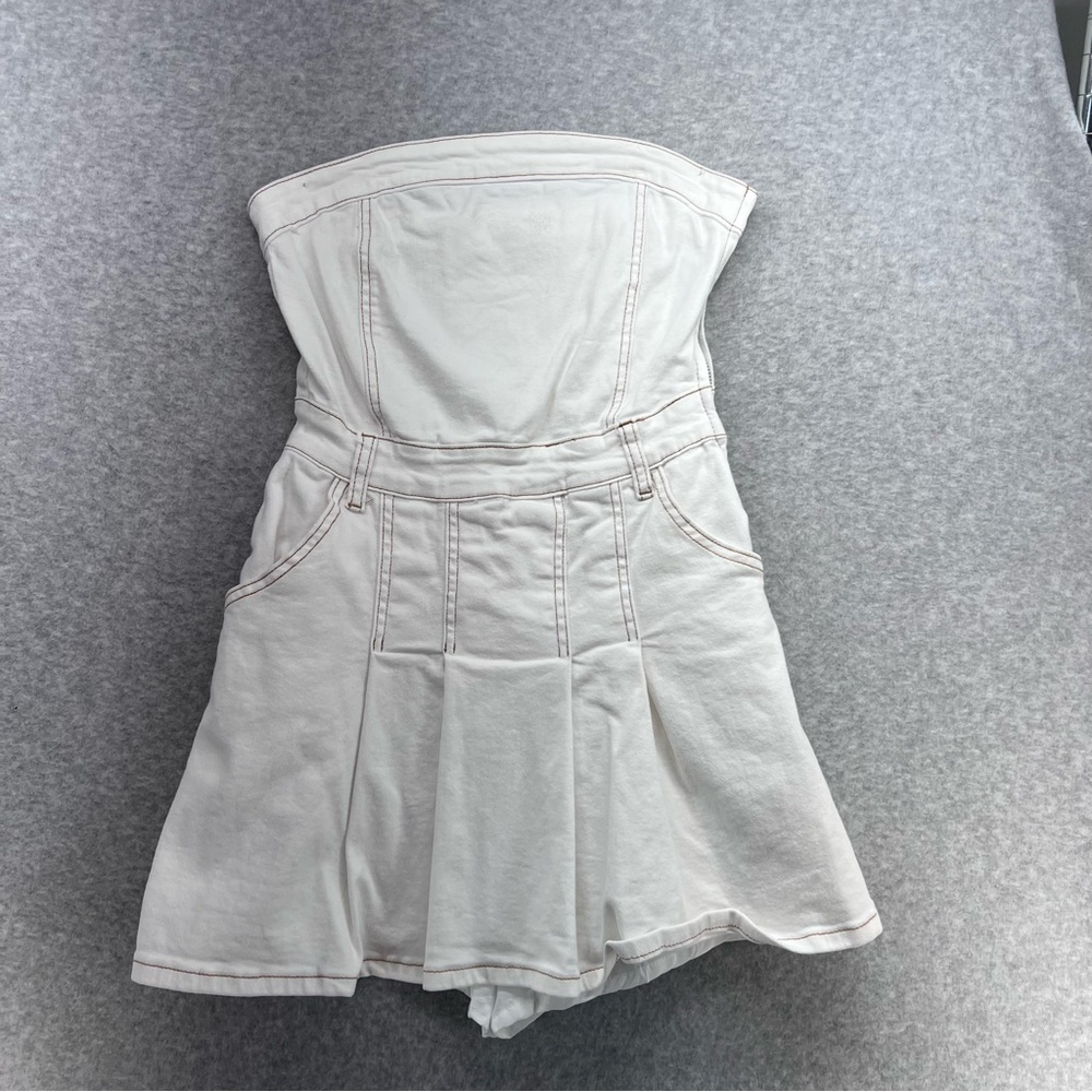 Ryan Burke Chic Strapless Cream Jumpsuit